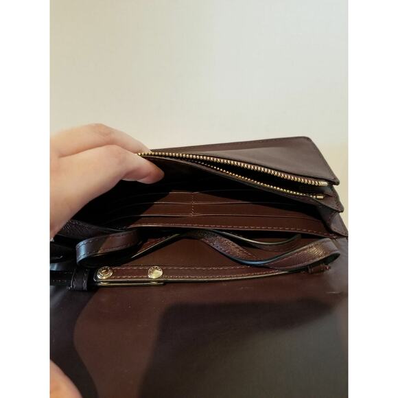 Coach F15620 Signature Debossed Patent Leather Foldover Clutch Crossbody - IM/Ox - Picture 3 of 4